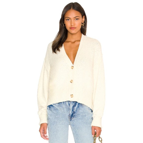 Free People Found My Friend Cardigan Sweater Cream - Picture 1 of 6